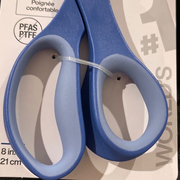 Fiskars 8” Straight Blue Performance Scissors Comfort Handle Non-Stick Stainless - Picture 4 of 10